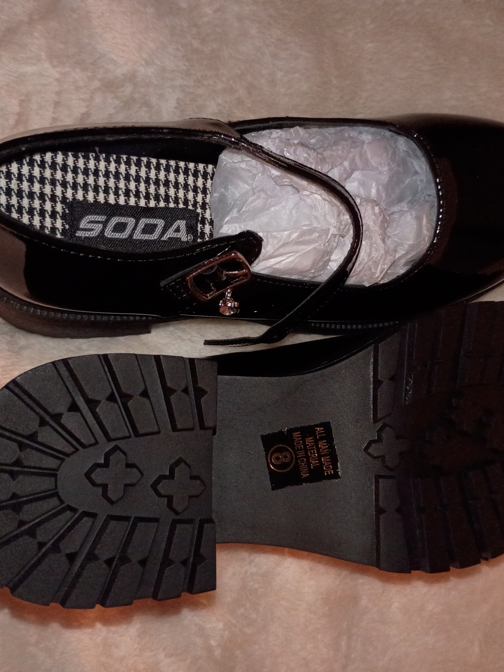 Fashion Nova/Soda Black Patent Leather  Loafers